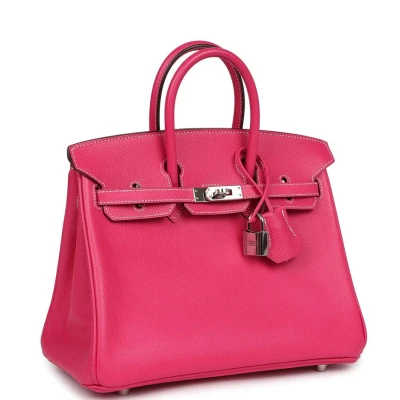 Hermes Birkin 25 Rose Tyrien Epsom Palladium Hardware