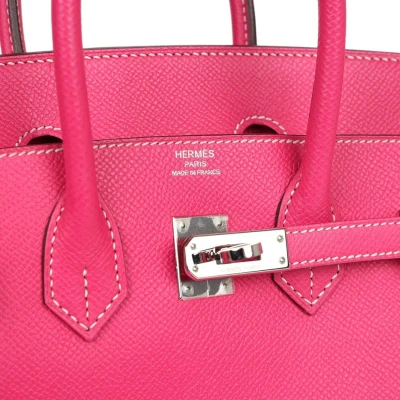 Hermes Birkin 25 Rose Tyrien Epsom Palladium Hardware