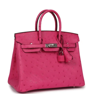 Hermes Birkin 25 Rose Tyrien Ostrich Palladium Hardware Hermes Birkin 25 Rose Tyrien Ostrich Palladium Hardware