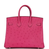 Hermes Birkin 25 Rose Tyrien Ostrich Palladium Hardware Hermes Birkin 25 Rose Tyrien Ostrich Palladium Hardware