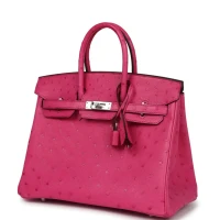 Hermes Birkin 25 Rose Tyrien Ostrich Palladium Hardware Hermes Birkin 25 Rose Tyrien Ostrich Palladium Hardware
