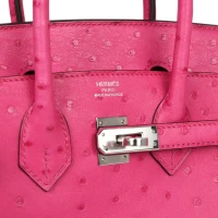 Hermes Birkin 25 Rose Tyrien Ostrich Palladium Hardware Hermes Birkin 25 Rose Tyrien Ostrich Palladium Hardware