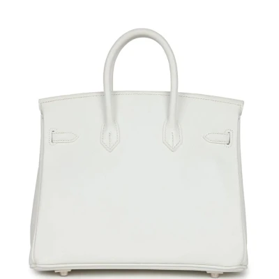 Hermes Birkin 25 White Epsom Palladium Hardware