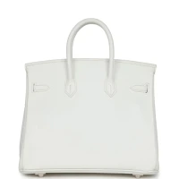Hermes Birkin 25 White Epsom Palladium Hardware