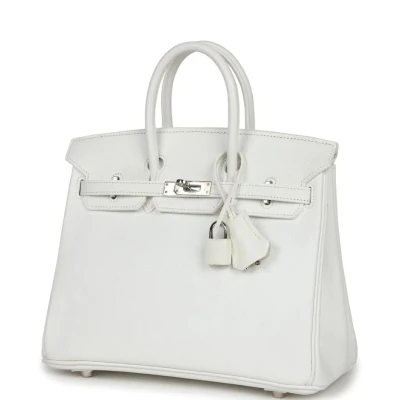 Hermes Birkin 25 White Epsom Palladium Hardware