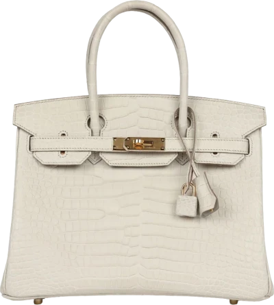 Hermes Birkin 30 Beton Matte Porosus Crocodile Gold Hardware Hermes Birkin 30 Beton Matte Porosus Crocodile Gold Hardware