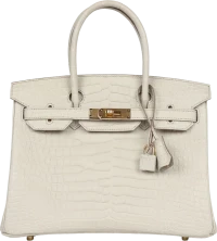 Hermes Birkin 30 Beton Matte Porosus Crocodile Gold Hardware Hermes Birkin 30 Beton Matte Porosus Crocodile Gold Hardware