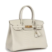 Hermes Birkin 30 Beton Matte Porosus Crocodile Gold Hardware Hermes Birkin 30 Beton Matte Porosus Crocodile Gold Hardware