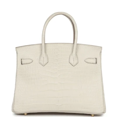 Hermes Birkin 30 Beton Matte Porosus Crocodile Gold Hardware Hermes Birkin 30 Beton Matte Porosus Crocodile Gold Hardware