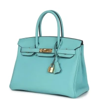 Hermes Birkin 30 Bleu Atoll Togo Gold Hardware Hermes Birkin 30 Bleu Atoll Togo Gold Hardware