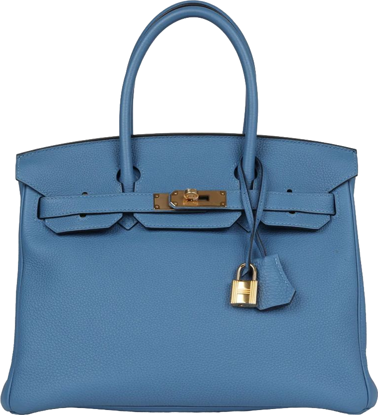 Hermes Birkin 30 Bleu Azur Togo Gold Hardware