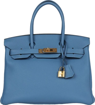 Hermes Birkin 30 Bleu Azur Togo Gold Hardware Hermes Birkin 30 Bleu Azur Togo Gold Hardware