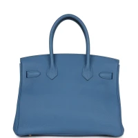 Hermes Birkin 30 Bleu Azur Togo Gold Hardware Hermes Birkin 30 Bleu Azur Togo Gold Hardware