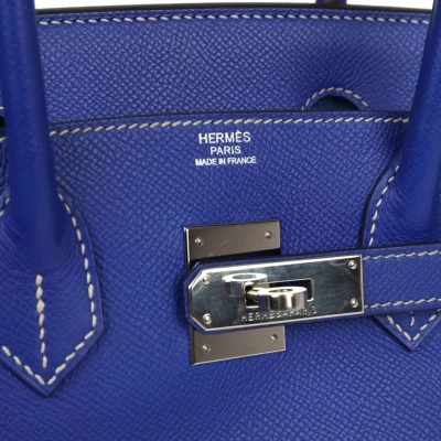 Hermes Birkin 30 Bleu Electric Candy Epsom Palladium Hardware Hermes Birkin 30 Bleu Electric Candy Epsom Palladium Hardware