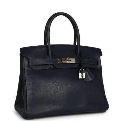 Hermes Birkin 30 Bleu Indigo Vache Liegee Palladium Hardware Hermes Birkin 30 Bleu Indigo Vache Liegee Palladium Hardware