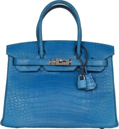 Hermes Birkin 30 Bleu Mykonos Matte Alligator Palladium Hardware Hermes Birkin 30 Bleu Mykonos Matte Alligator Palladium Hardware