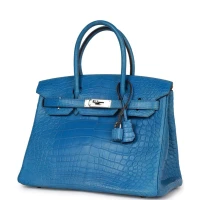 Hermes Birkin 30 Bleu Mykonos Matte Alligator Palladium Hardware Hermes Birkin 30 Bleu Mykonos Matte Alligator Palladium Hardware