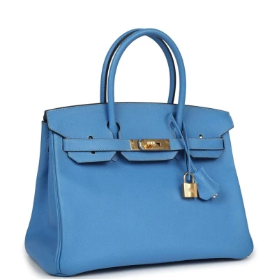 Hermes Birkin 30 Bleu Paradise Epsom Gold Hardware Hermes Birkin 30 Bleu Paradise Epsom Gold Hardware