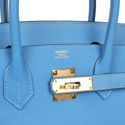 Hermes Birkin 30 Bleu Paradise Epsom Gold Hardware Hermes Birkin 30 Bleu Paradise Epsom Gold Hardware