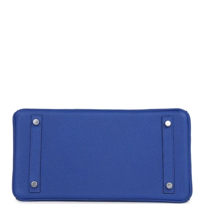 Hermes Birkin 30 Bleu Royal Matte Alligator and Togo Touch Palladium Hardware Hermes Birkin 30 Bleu Royal Matte Alligator and Togo Touch Palladium Hardware