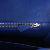 Hermes Birkin 30 Bleu Royal Matte Alligator and Togo Touch Palladium Hardware Hermes Birkin 30 Bleu Royal Matte Alligator and Togo Touch Palladium Hardware
