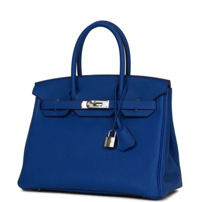 Hermes Birkin 30 Bleu Royal Togo Palladium Hardware Hermes Birkin 30 Bleu Royal Togo Palladium Hardware