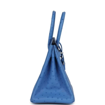 Hermes Birkin 30 Bleuet Ostrich Palladium Hardware