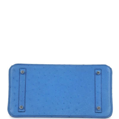 Hermes Birkin 30 Bleuet Ostrich Palladium Hardware