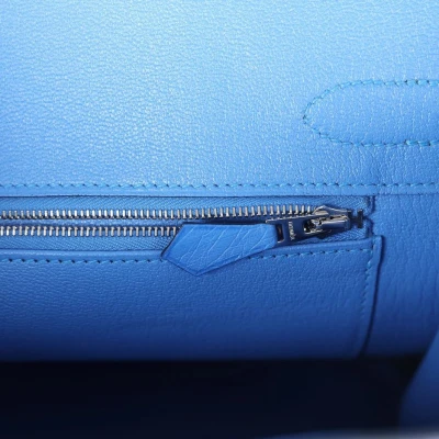 Hermes Birkin 30 Bleuet Ostrich Palladium Hardware