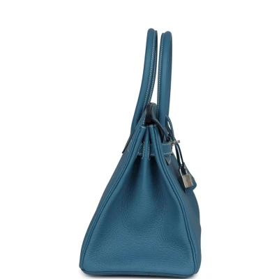 Hermes Birkin 30 Blue Jean Togo Palladium Hardware