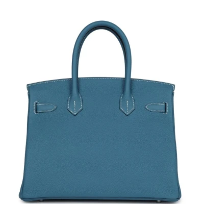 Hermes Birkin 30 Blue Jean Togo Palladium Hardware