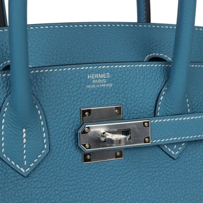 Hermes Birkin 30 Blue Jean Togo Palladium Hardware