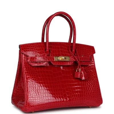 Hermes Birkin 30 Braise Shiny Porosus Crocodile Gold Hardware Hermes Birkin 30 Braise Shiny Porosus Crocodile Gold Hardware
