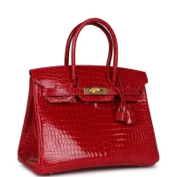 Hermes Birkin 30 Braise Shiny Porosus Crocodile Gold Hardware Hermes Birkin 30 Braise Shiny Porosus Crocodile Gold Hardware