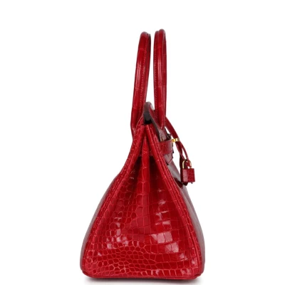 Hermes Birkin 30 Braise Shiny Porosus Crocodile Gold Hardware Hermes Birkin 30 Braise Shiny Porosus Crocodile Gold Hardware