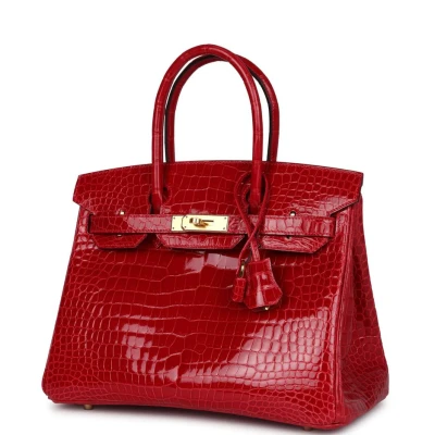Hermes Birkin 30 Braise Shiny Porosus Crocodile Gold Hardware Hermes Birkin 30 Braise Shiny Porosus Crocodile Gold Hardware