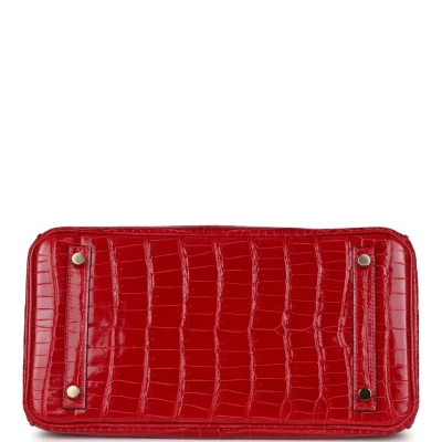 Hermes Birkin 30 Braise Shiny Porosus Crocodile Gold Hardware Hermes Birkin 30 Braise Shiny Porosus Crocodile Gold Hardware