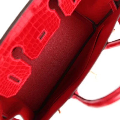 Hermes Birkin 30 Braise Shiny Porosus Crocodile Gold Hardware Hermes Birkin 30 Braise Shiny Porosus Crocodile Gold Hardware