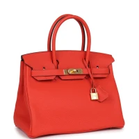 Hermes Birkin 30 Capucine Togo Gold Hardware Hermes Birkin 30 Capucine Togo Gold Hardware