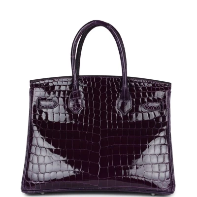 Hermes Birkin 30 Cassis Shiny Crocodile Niloticus Palladium Hardware Hermes Birkin 30 Cassis Shiny Crocodile Niloticus Palladium Hardware