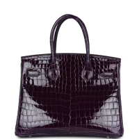Hermes Birkin 30 Cassis Shiny Crocodile Niloticus Palladium Hardware Hermes Birkin 30 Cassis Shiny Crocodile Niloticus Palladium Hardware
