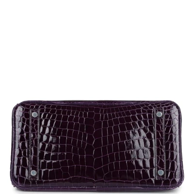 Hermes Birkin 30 Cassis Shiny Crocodile Niloticus Palladium Hardware Hermes Birkin 30 Cassis Shiny Crocodile Niloticus Palladium Hardware