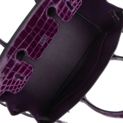 Hermes Birkin 30 Cassis Shiny Crocodile Niloticus Palladium Hardware Hermes Birkin 30 Cassis Shiny Crocodile Niloticus Palladium Hardware