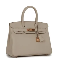 Hermes Birkin 30 Craie Togo Rose Gold Hardware Hermes Birkin 30 Craie Togo Rose Gold Hardware