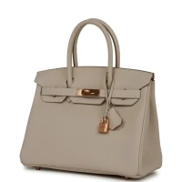 Hermes Birkin 30 Craie Togo Rose Gold Hardware Hermes Birkin 30 Craie Togo Rose Gold Hardware