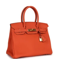 Hermes Birkin 30 Feu Togo Gold Hardware Hermes Birkin 30 Feu Togo Gold Hardware