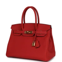 Hermes Birkin 30 Geranium Togo Gold Hardware