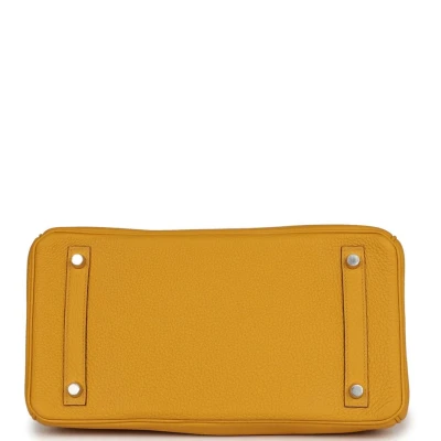 Hermes Birkin 30 Jaune Ambre Shiny Niloticus Crocodile and Togo Touch Palladium Hardware Hermes Birkin 30 Jaune Ambre Shiny Niloticus Crocodile and Togo Touch Palladium Hardware