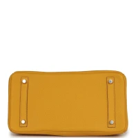 Hermes Birkin 30 Jaune Ambre Shiny Niloticus Crocodile and Togo Touch Palladium Hardware Hermes Birkin 30 Jaune Ambre Shiny Niloticus Crocodile and Togo Touch Palladium Hardware