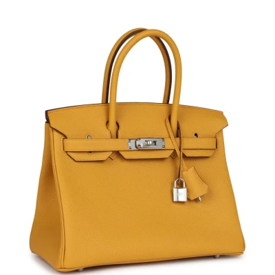 Hermes Birkin 30 Jaune Ambre Togo Palladium Hardware Hermes Birkin 30 Jaune Ambre Togo Palladium Hardware